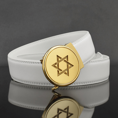 男士牛皮合金时尚腰带