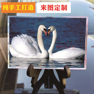 04吉祥幸福纯洁爱情高贵天鹅水晶玻璃摆件居家玄关酒柜工艺装饰品