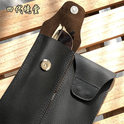 原创手工真皮眼镜盒袋子便携超轻