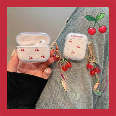 蓝牙Airpods2樱桃挂绳耳机套适用