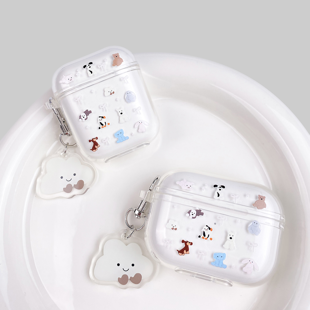 云朵小狗适用小米3pro降噪耳机保护套透明红米Buds5/4/3蓝牙保护壳buds4pro软air2SE降噪3耳机壳Dots3