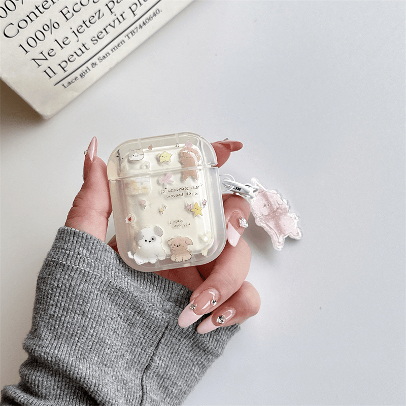 星星卡通狗狗适用小米3pro降噪耳机保护套透明红米Buds5/4/3蓝牙保护壳buds4pro软air2SE降噪3耳机壳Dots3