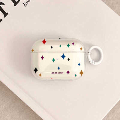 彩色四角星适用小米3pro降噪耳机保护套透明红米Buds5/4/3蓝牙保护壳buds4pro软air2SE降噪3耳机壳Dots3