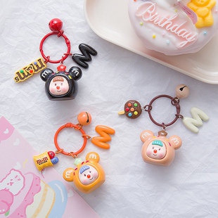 M豆多妹小熊韩版钥匙扣圈女孩包包挂件树脂公仔小挂饰礼品手机链