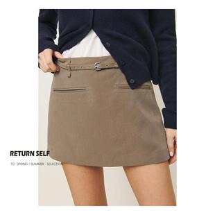 归己25年reformation春秋短款裙裤假两件半身裙短裤女夏百搭显腿