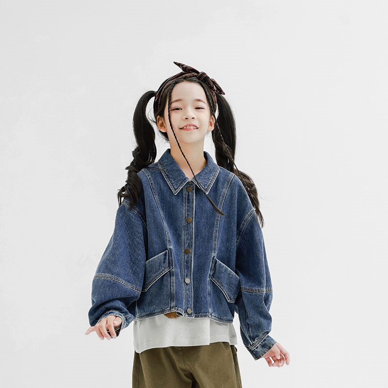 女童牛仔外套夹克春秋款儿童装