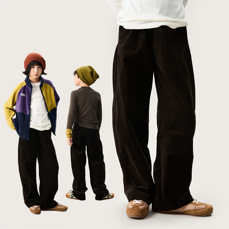 小个子加厚灯芯绒弯刀裤男女长裤