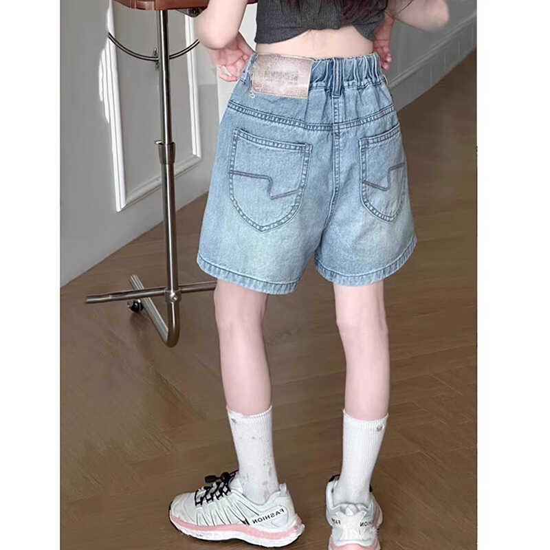 潮牌童装女童夏装2025新款儿童韩版牛仔短款中大儿童百搭裤子洋气