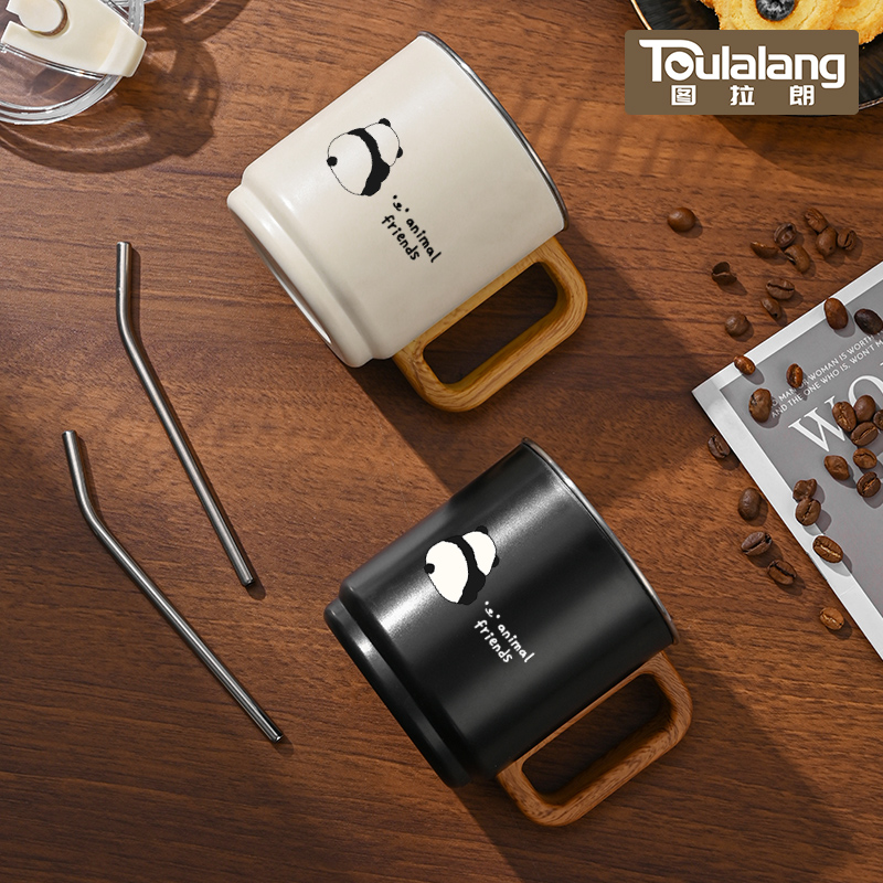 304不锈钢杯带盖马克杯喝水家用