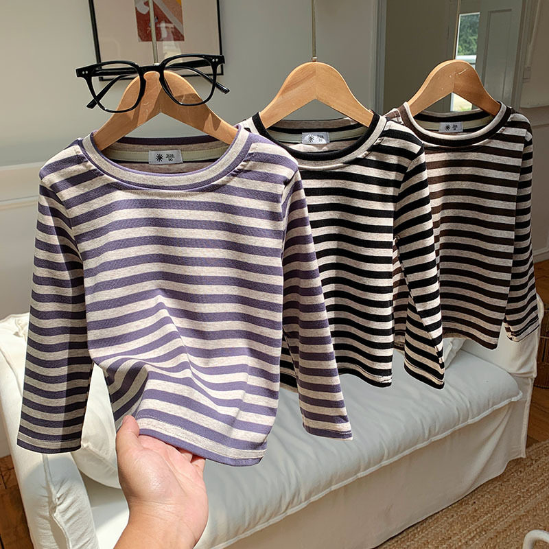 男女童春秋季条纹打底衫2025新款男宝长袖T恤上衣纯棉秋衣3-5-8岁,童装/婴儿装/亲子装,T恤,淘宝优惠券,粉丝福利购,淘宝优惠卷