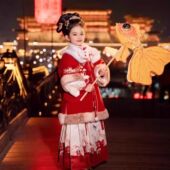 拜年服女童2025新款 新年过年服冬 唐装 秋冬儿童汉服冬装 马面裙冬季
