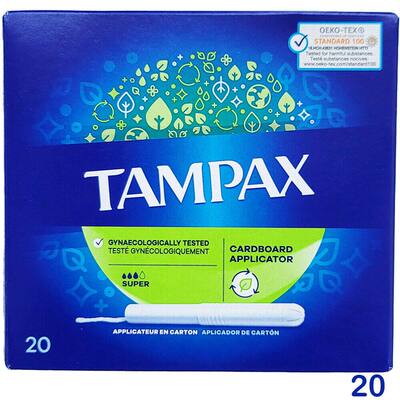 Tampax卫生棉条量多型20条装带导入管运动贴合保护有助于阻止泄漏