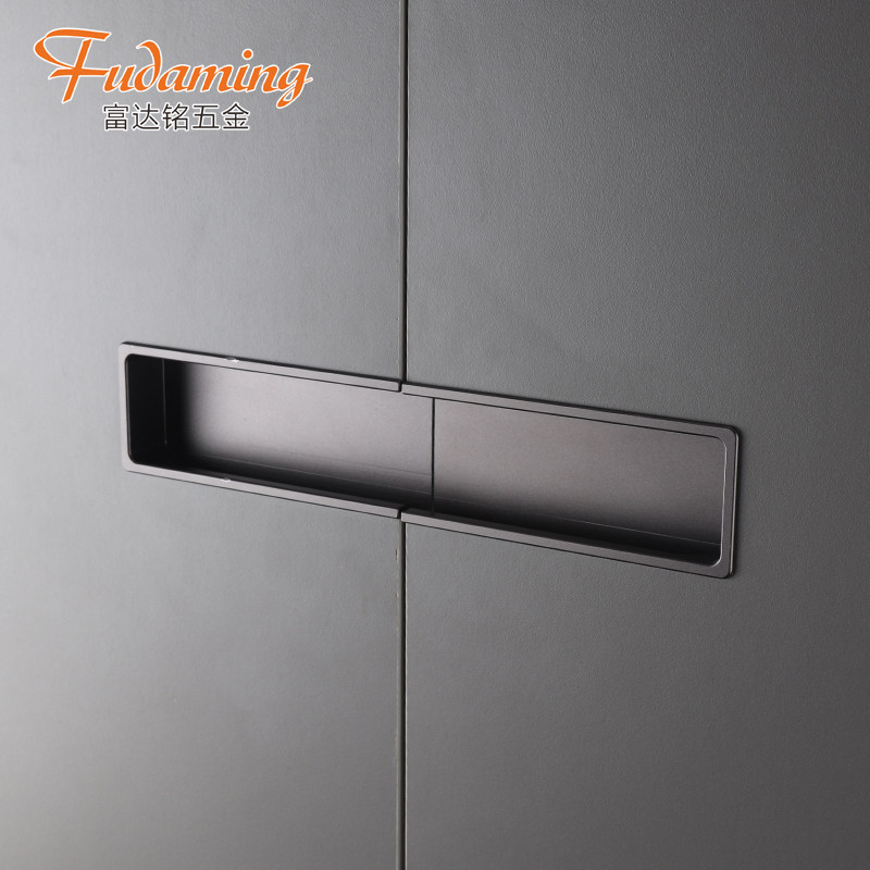 嵌入式衣柜柜门拉手现代简约轻奢北欧抽屉隐形暗藏开槽把手