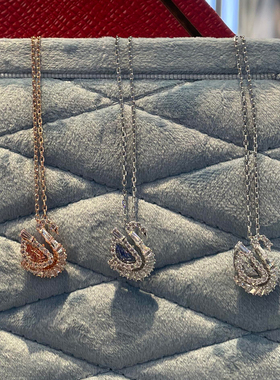 天鹅项链跳动水晶锁骨链手镯耳环玫瑰金色高级时尚优雅气质配饰女