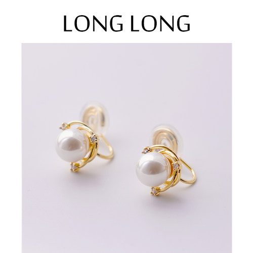 LONGLONG温柔法式小众珍珠耳夹