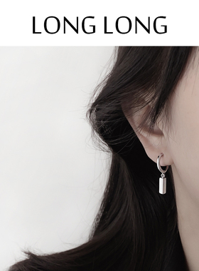 简约蚊香盘耳夹女个性小方块耳坠时尚耳环ins风无耳洞耳饰潮男士