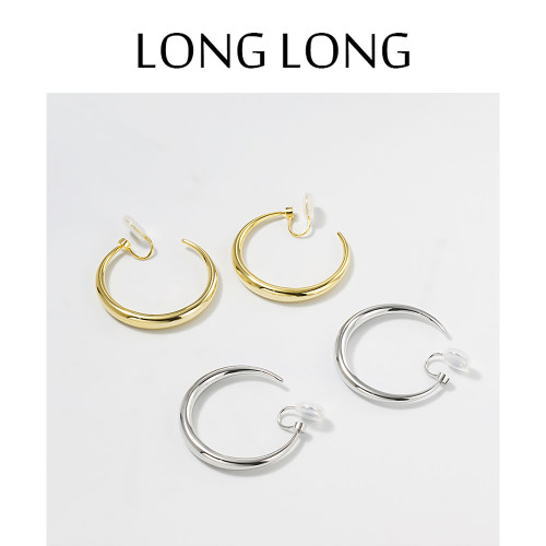 LONGLONG光面可摇晃耳夹显瘦耳饰