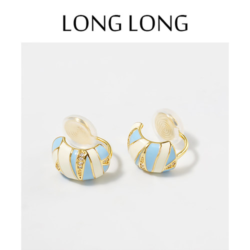LONGLONG森系拼接滴釉锆石耳夹