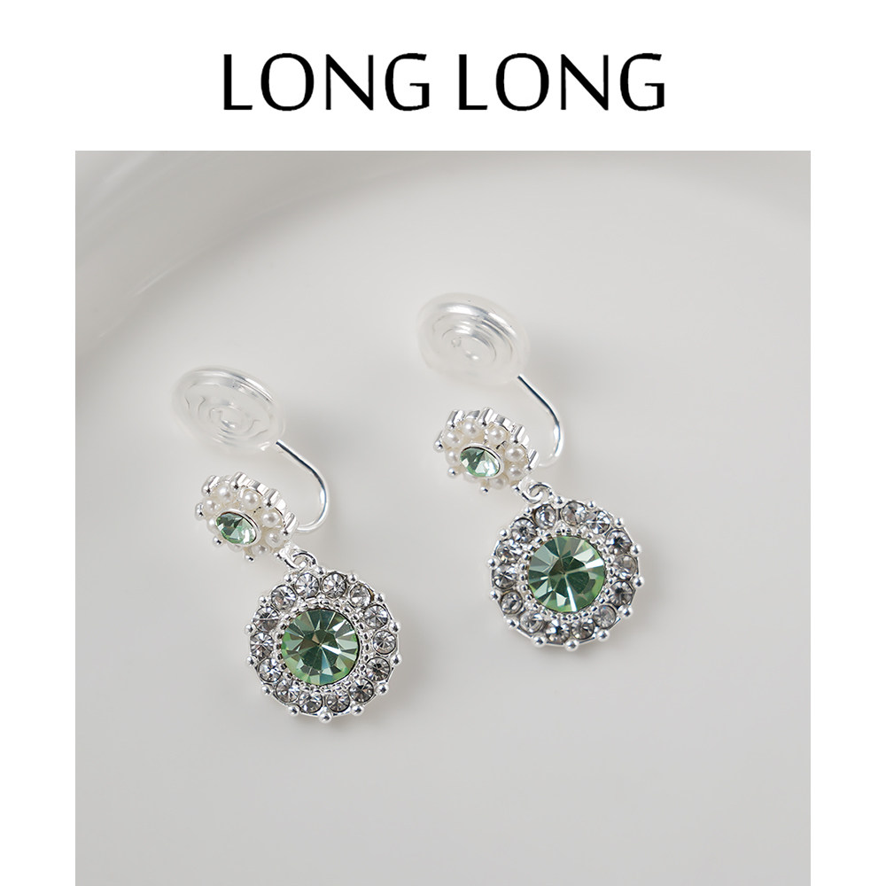 高级感轻奢锆石花朵耳坠耳环女无耳洞蚊香盘耳夹气质时尚名媛耳饰,饰品/流行首饰/时尚饰品新,耳夹,淘宝优惠券,粉丝福利购,淘宝优惠卷