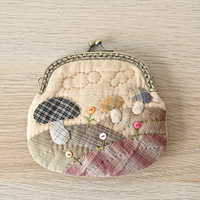 手工DIY 材料包 /拼布材料套包/小蘑菇口金包/零錢包【不是成品】