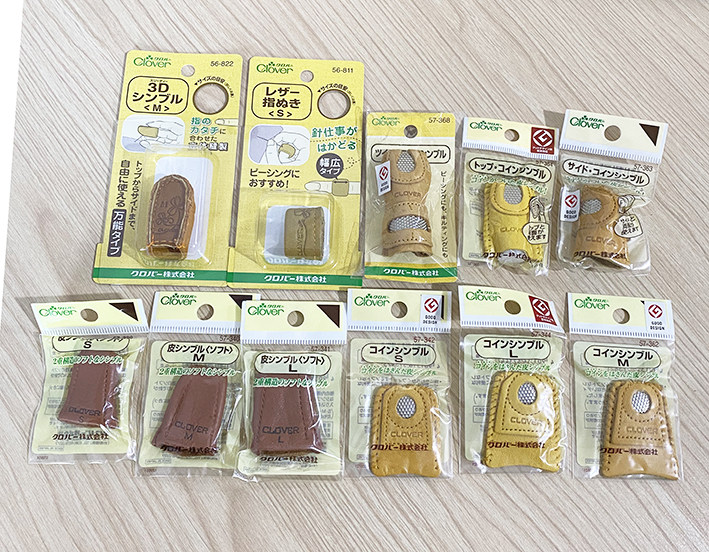 日本CLOVER可乐 手工裁缝真皮顶针 3D立体皮指套 56-822/368/363图片