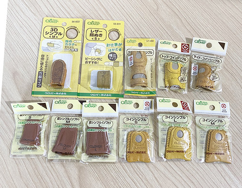 日本CLOVER可乐 手工裁缝真皮顶针 3D立体皮指套 56-822/368/363