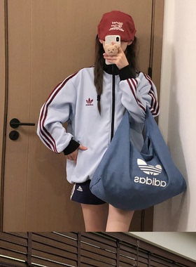 Adidas三叶草2025运动休闲潮流华夫格立领夹克外套 KB8952 KB8953