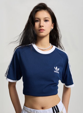 Adidas三叶草Jennie同款休闲运动圆领刺绣T恤短袖JN7018 IA4850