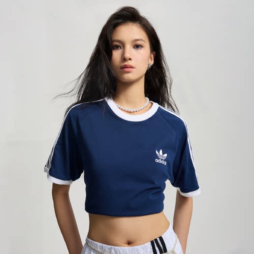 Adidas三叶草Jennie同款休闲运动圆领刺绣T恤短袖JN7018 IA4850