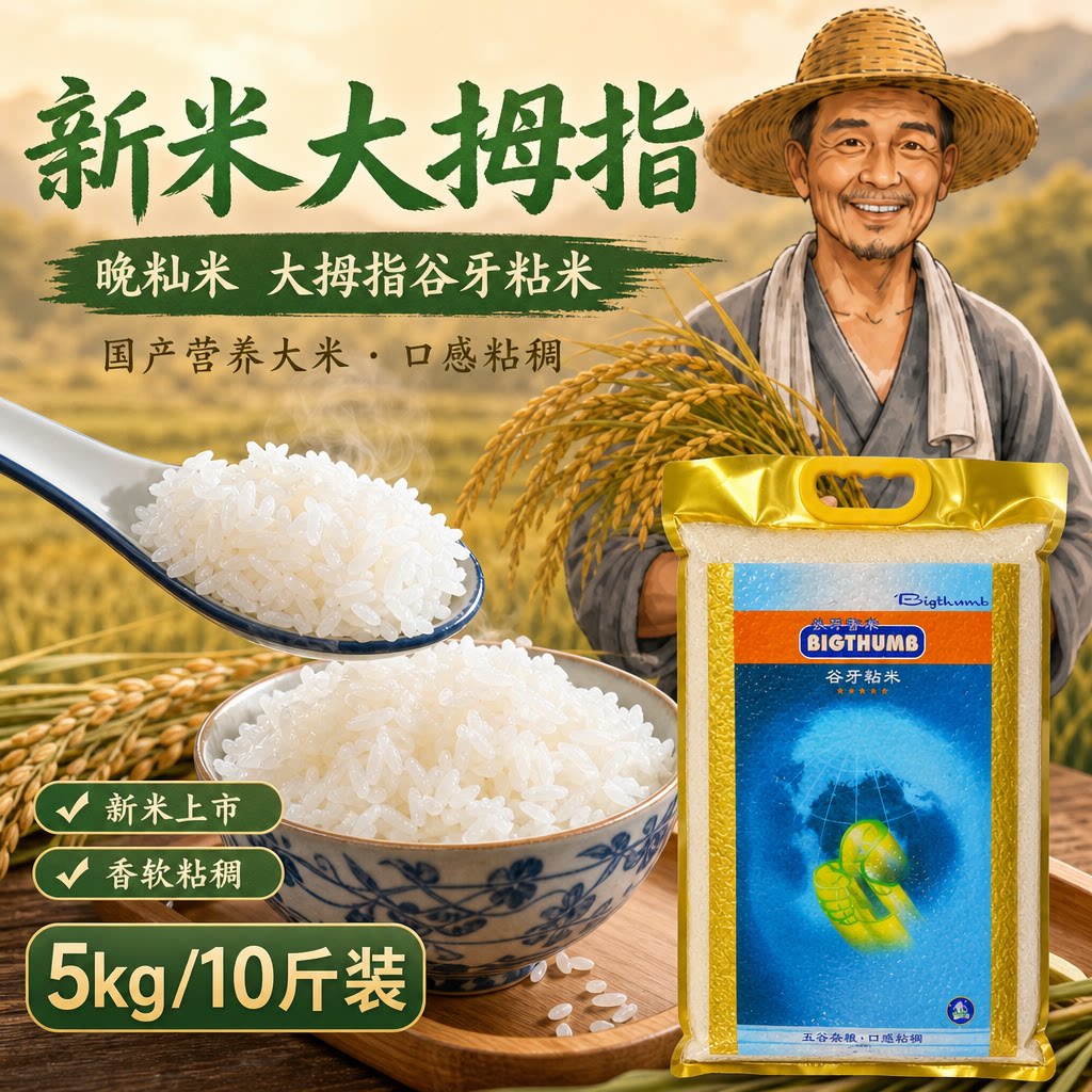 大拇指谷牙粘米粘稠粘米十斤装
