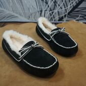 蝴蝶结套脚 女乐福鞋 15A秋冬新款 真皮羊毛豆豆鞋