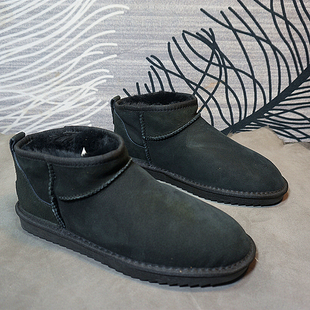 男女情侣鞋 新款 真皮羊皮毛一体雪地靴 橡胶底短筒靴 5冬季