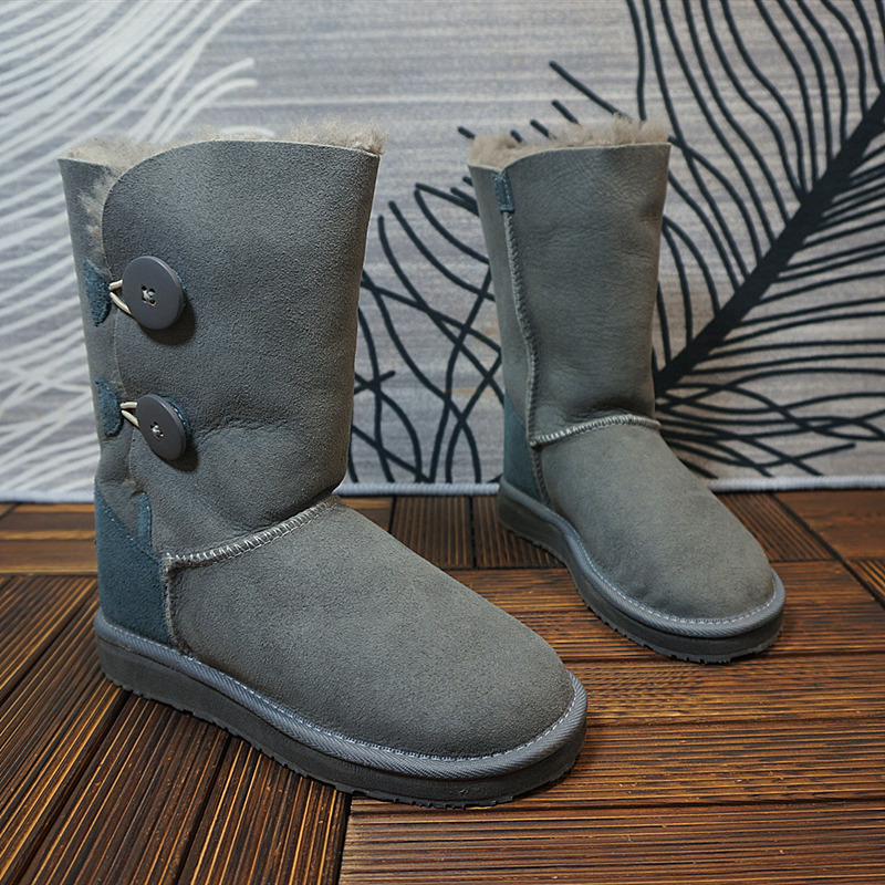 70-2 冬季新款真皮羊皮毛一体雪地靴 高筒靴 保暖女棉靴