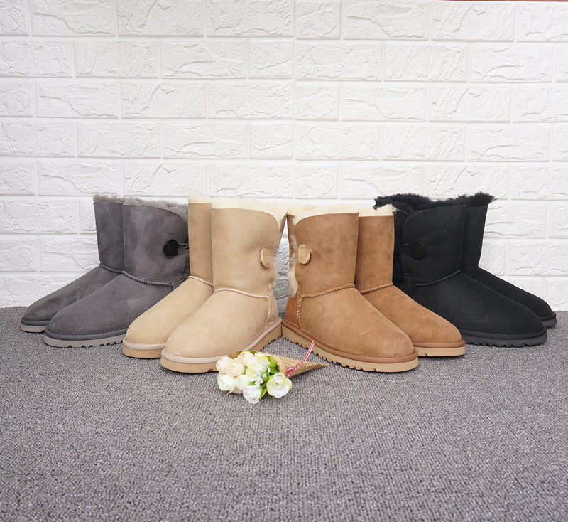 冬季羊皮毛一体真皮羊毛中筒雪地靴 保暖防滑一粒扣雪地棉21-17B,女鞋,时装靴,淘宝优惠券,粉丝福利购,淘宝优惠卷