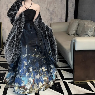 异志阁原创异志录蛇年【青染】重工织金妆花明制马面裙六对褶新款