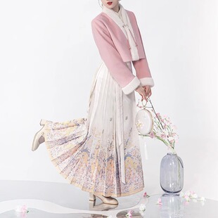 汉元 素日常半裙 未晚原创白色全花宴明制马面裙改良汉服新中式 清衫