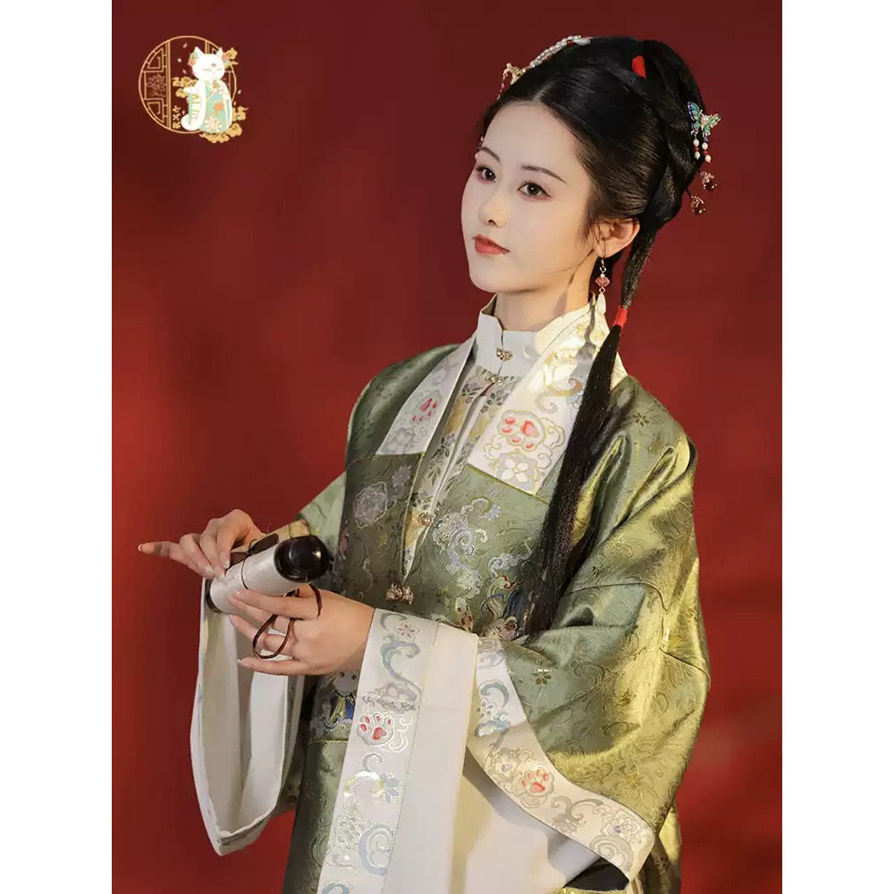 七只猫【扶摇】原创明制汉服秋冬织金仿妆花大码合领补服