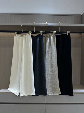 row极简风进口丝麻gala裤~天然真丝亚麻阔腿直筒裤