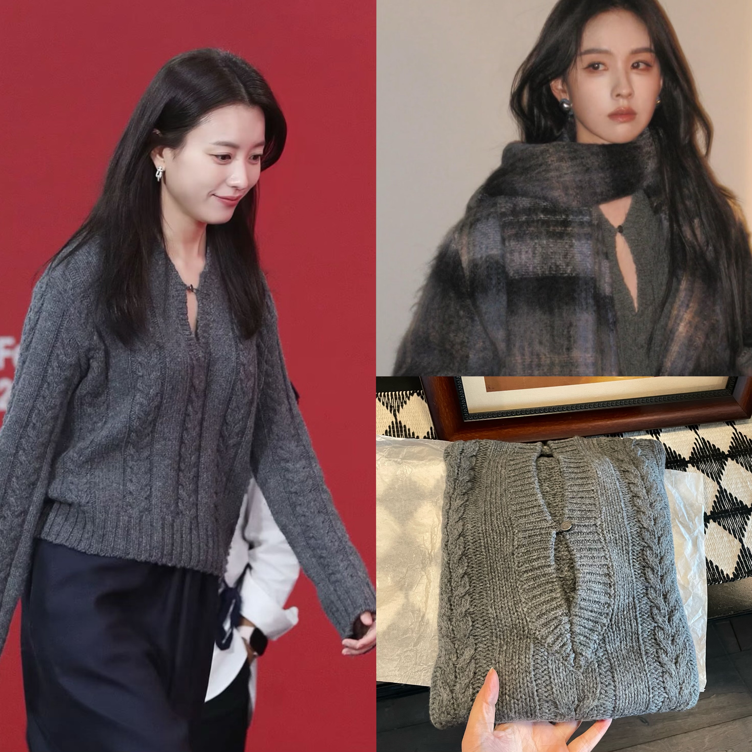 重工钩花宽松显瘦粗花针织开衫