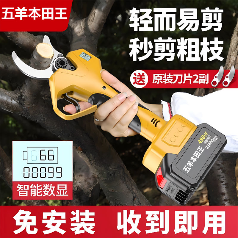 进口电动修枝剪果树修枝剪刀充电式锂电剪树枝电剪子园艺剪枝神器