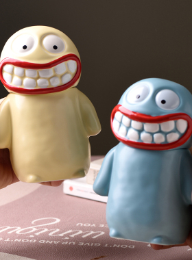 创意丑萌手工大嘴泥怪马克杯搞怪陶瓷杯子生日礼物伴手礼趣味搞怪