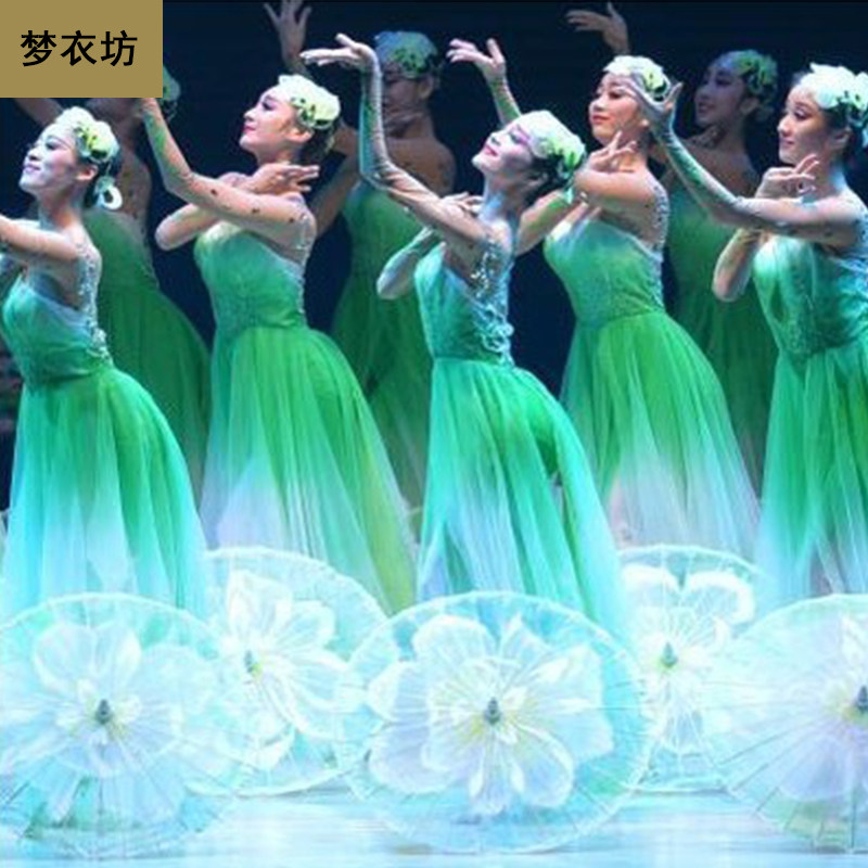 央视春晚茉莉花舞蹈高级定制含量身定制服装头饰色表演服专业舞蹈