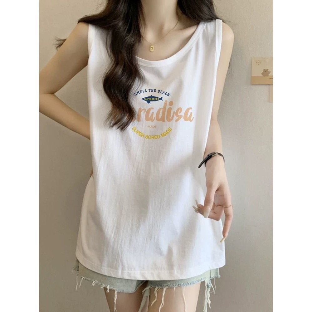 白色纯棉无袖背心t恤女夏外穿2025新款坎肩宽松显瘦吊带甜辣上衣,女装/女士精品,背心吊带,淘宝优惠券,粉丝福利购,淘宝优惠卷