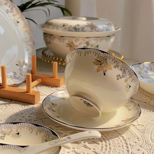 5英寸骨瓷米饭碗轻奢法式 6英寸面碗4.5英寸高足碗 陶瓷碗2025新款