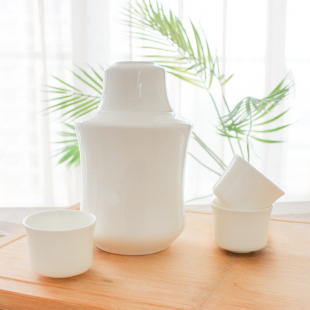 白酒酒具 陶瓷中式 半斤骨瓷温酒器温酒壶套装 烫酒壶黄酒杯家用老式