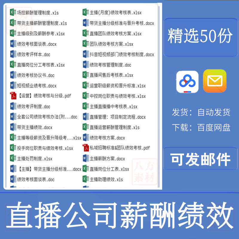 带货主播薪酬管理制度短视频抖音设计素材/源文件