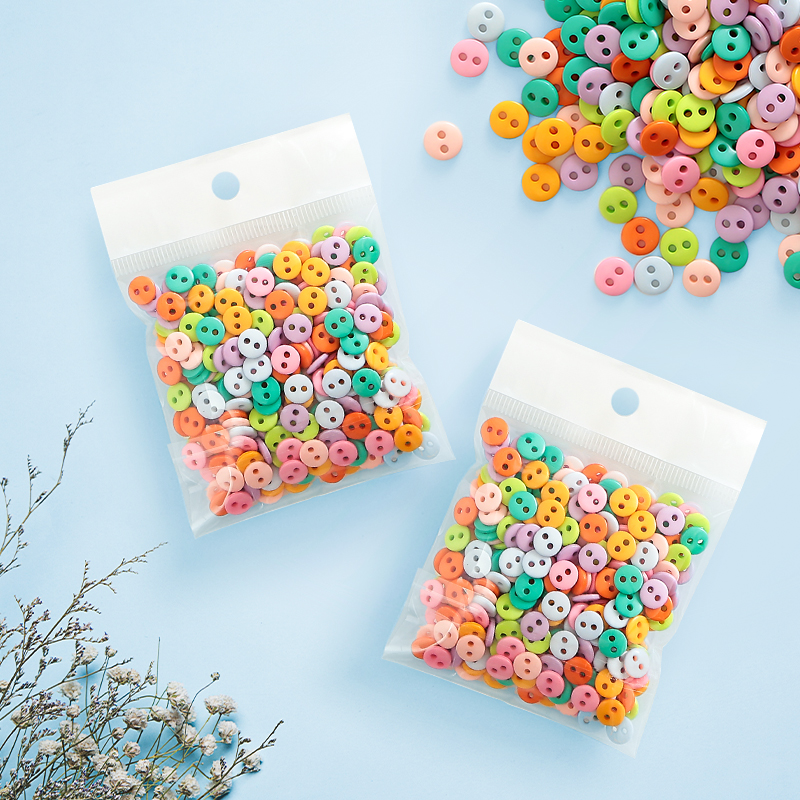 7mm圆形彩色diy面包迷你两眼树脂纽扣儿童扣子宝宝卡通可爱钮扣