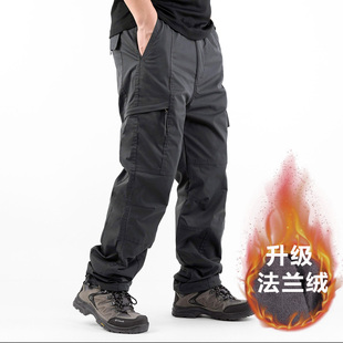 子加绒加厚保暖宽松休闲长裤 男冬季 子男裤 多口袋棉裤 工装 男裤 裤
