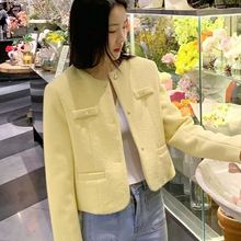 代购新品 韩国正品女装Minsshop 名媛气质小短款夹克短外套