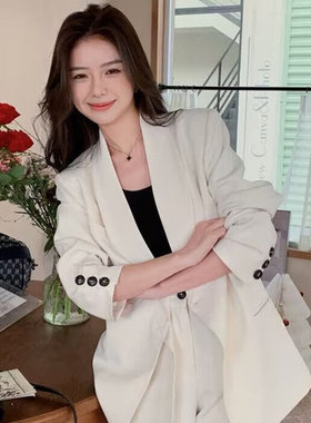西服女套装春秋新款西装阔腿裤高
